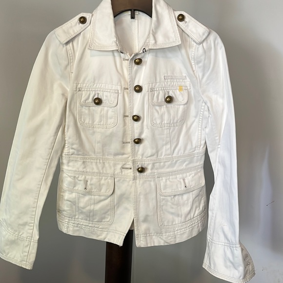 JCREW WHITE BLAZER GOLD BOTÓN